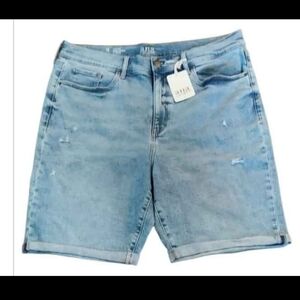 a.n.a Light Blue Bermuda Jean Shorts
